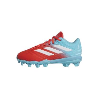 Imagem de adidas Tênis de beisebol masculino Adizero Impact 2.0 Candy Molded, Ciano brilhante/branco/vermelho brilhante, 3 Little Kid