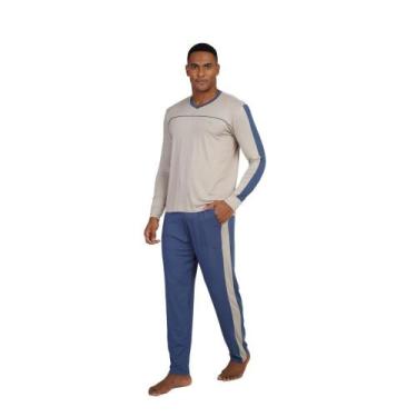 Imagem de Pijama Masculino Longo Visco c/ Bolso - 258128 - Podiun Sleepwear, GG,