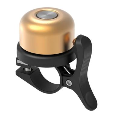 Imagem de Sino de bicicleta de metal para caixa de airtag, liga de alumínio, à prova d'água, montagem de bicicleta, rastreador gps, suporte anti-perda, compatível com acessórios de bicicleta da Apple(Gold)