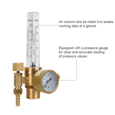Imagem de GLOGLOW Redutor de Pressão de Argônio, Regulador de Gás de Latão para Controle Preciso de Pressão Em Soldagem MIG TIG e Aplicações de CO2, Testador e Detector