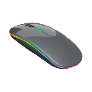 Imagem de Mouse Sem Fio RGB Recarregável Bluetooth 24GHz USB Com Iluminação LED 
