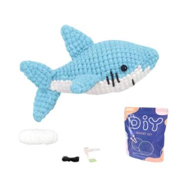 Imagem de Kit De Crochê Amigurumi De Tubarão Adorável Para Iniciantes Com Tutori