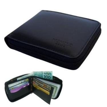 Imagem de Carteira Masculina Couro Legítimo Grande Ziper externo Completa grande executiva porta documentos-Masculino