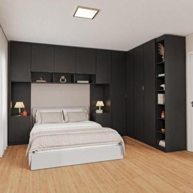 Imagem de Guarda-roupa Modulado de Canto 11 Portas 7 Peças Hera Cabecasa Madeira