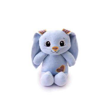 Imagem de Pelúcia Coelho Lucas Azul Bebê 35CM Antialérgico - TK Shopping