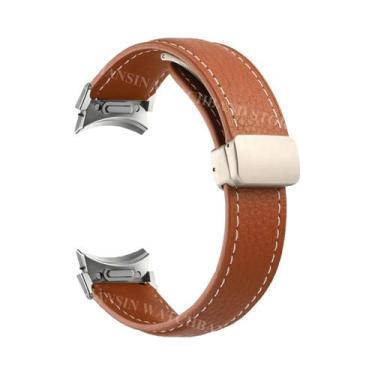 Imagem de Pulseira De Couro Para Samsung Galaxy Watch 7 6 5 4 40 44mm 5Pro Com F