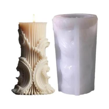 Imagem de Molde De Silicone Cilíndrico Minimalista Europeu Para Velas De Aromate