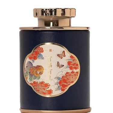 Imagem de Recipiente com tampa, latas de doces, recipiente matcha, armazenamento de açúcar, café, chaleira de chá, retrô, pote de chá, recipiente de metal com tampa, saco organizador, lata de ferro redonda