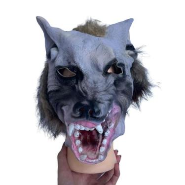 Imagem de Mascara Lobisomem Cinza Latex Cosplay Halloween Fantasia - sm decora
