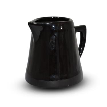 Imagem de Jarra-Leiteira de Cerâmica Frisada 1.2L – Louças Decorativas Vintage, Ideal para Cafeterias, Padarias, Confeitarias, Casa e Chá (Preto)