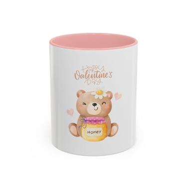 Imagem de Caneca de urso feliz dia dos namorados – copo de café com detalhe de pote de mel fofo