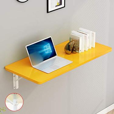Imagem de Mesa flutuante dobrável montada na parede, mesa de computador multifuncional de madeira, para mesa de jantar, escrivaninha, cozinha, lavanderia, escritório em casa, 5 cores, com suporte e parafusos