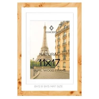 Imagem de Concepts Pacote de porta-retratos de madeira Burl de 2,5 cm x 43,3 cm com duplo fosco (20 x 30 x 38), acabamento natural, embalagem ecológica – decoração elegante para fotos de família