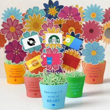 Imagem de Yookeer 12 conjuntos de vales-presente de agradecimento do professor dos namorados, buquê, kit de sobrevivência para professores, flores, faça você mesmo, buquê, artesanato, presente de agradecimento