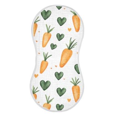 Imagem de xigua Conjunto de 2 panos de musselina de musselina laranja para arroto, panos super macios e absorventes, roupas de arroto de algodão, presente de chá para recém-nascidos, bebês meninas e meninos