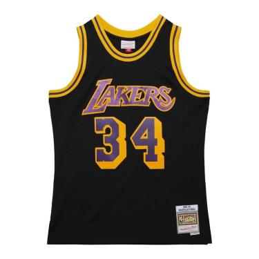 Imagem de Regata Mitchell & Ness NBA Glitter Swingman Los Angeles Lakers 1996-97 Shaquille O'Neal Masculino-Masculino