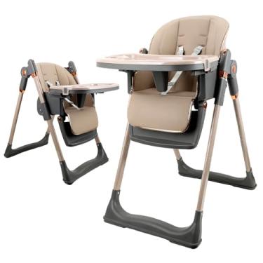 Imagem de Cadeira de Alimentação Bebê com Altura Ajustável, Múltiplos Níveis de Inclinação, Bandeja Removível, Encosto Ajustável, Cadeira Alimentação Bebê, Dobragens Rápidas e Design Portátil