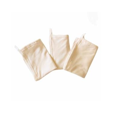 Imagem de Kit 3 Unidades Fraldas Boca Bebê Malha Lisa Toque Suave Babete com Prendedor de Chupeta 30x30cm Palha