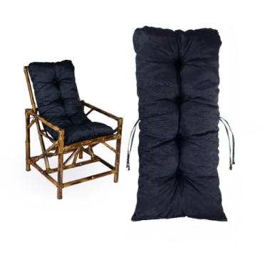 Imagem de Almofada Moderna 95x45cm - Confortável e Decorativa para Cadeiras, Poltronas, Sofás e Pallets, Alta Durabilidade, Apoio Lumbar Versátil (Preta)