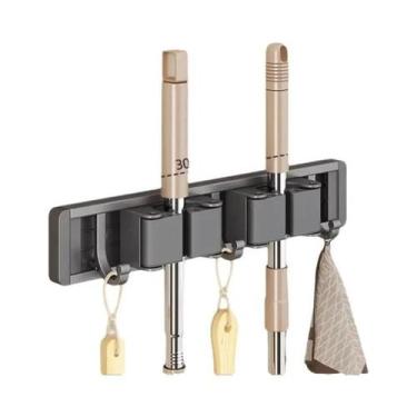 Imagem de Organizador De Parede Para Vassouras E Rodos Com 5 Ganchos, Suporte Fo