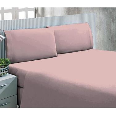 Imagem de Lençol com Elástico Queen Microfibra Andreza Rosa