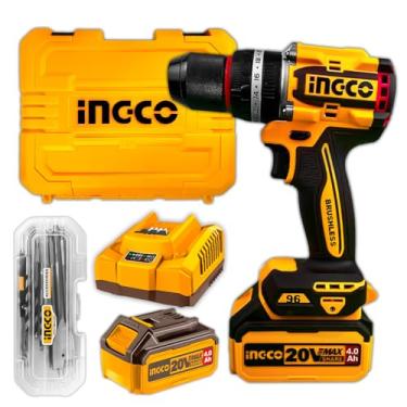 Imagem de Parafusadeira e Furadeira Brushless INGCO CIDLI429982-9 a Bateria com Impacto + Carregador e Baterias + Maleta (Nm96 bat 2x 4Ah)