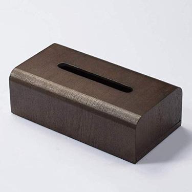 Imagem de Capa de caixa de lenços de papel retangular de madeira - suporte/dispensador ecológico - Organizador decorativo para banheiro, mesa de escritório, carro (cor: C Tamanho: M) (Cor: C Tamanho: P) (P