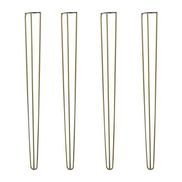 Imagem de Kit 4 Pés de Metal 90 CM Hairpin Legs Aparador e Mesa de Canto Dourado