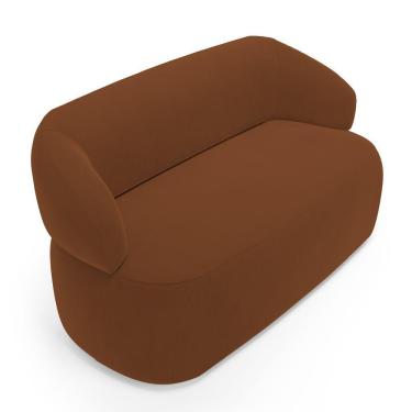 Imagem de Sofá Orgânico 02 Lugares Living Glee 140cm Veludo Terracota - Desk Design