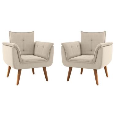 Imagem de Conjunto Poltrona Para Sala De Recepção Silveiras Inca Areia