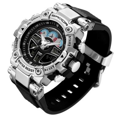 Imagem de Relógio Masculino De Quartzo Esportivo Luxo Relógio Digital Impermeável - Prata