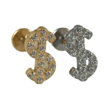 Imagem de Piercing De Titânio 16G Com Zircônia Cúbica Em Cluster Para Cartilagem