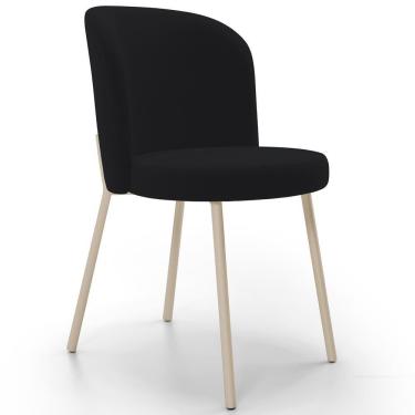 Imagem de Cadeira Para Sala De Jantar Cozinha Estofada Gavi Arena L02 Suede Preto - Lyam Decor