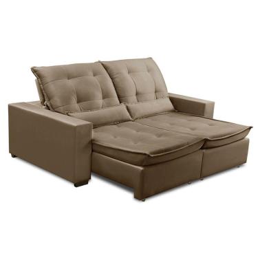 Imagem de Sofa Retratil Reclinavel 2 Lugares 2,80m Atlantis Veludo Capuccino Lansofbr