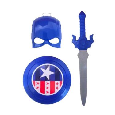 Imagem de Kit Fantasia Infantil Capitão América Máscara Escudo Espada