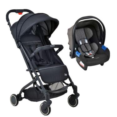 Imagem de Travel System Burigotto Carrinho De Bebê Zap Preto Com Bebê Conforto Touring X Preto Mesclado