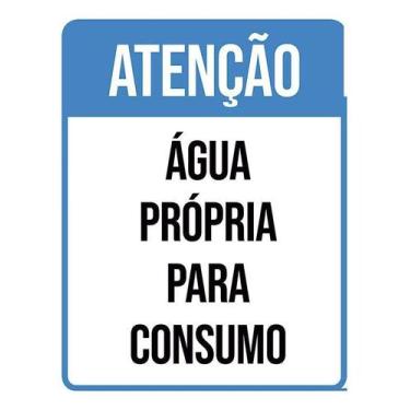 Imagem de Kit 10 Placa Acm Azul Atenção Água Própria 18X23 - Sinalizo