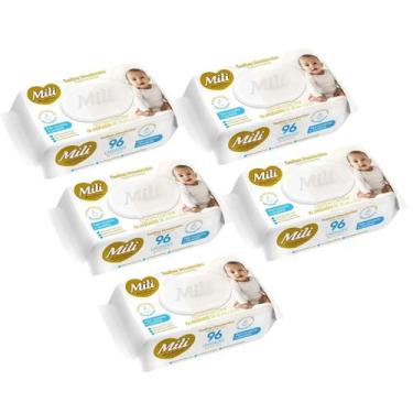 Imagem de Kit C5 Toalhas Umedecidas Love e Care Premium C96  Mili - Mili Sa
