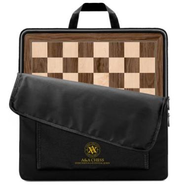 Imagem de Tabuleiro de xadrez A&A Professional Wooden 54cm Walnut & Maple