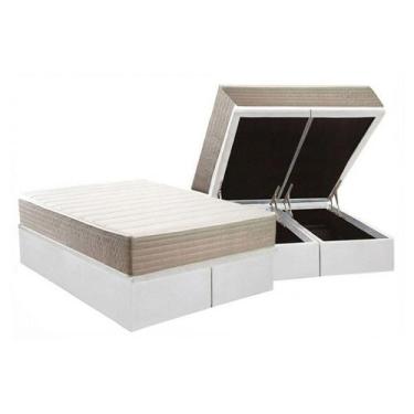 Imagem de Cama Box Baú NOVO + Colchão Anatômico Kappesberg D33 Carmine + Base CR