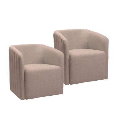 Imagem de Kit 2 Poltronas Bluemont com Manta Acrilica Movellu Home