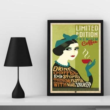 Imagem de Quadro Decorativo Vintage Premium 24x18cm - Madeira Branca