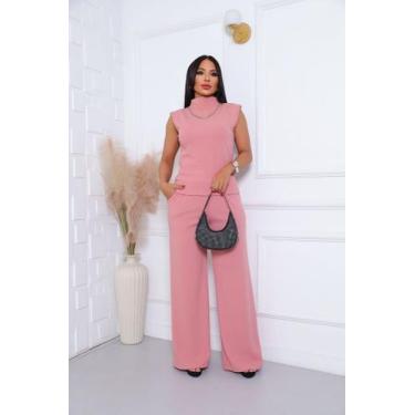Imagem de Conjunto Pantalona E Regata Gola Alta!!! - Decreto Fashion, Rosa, P