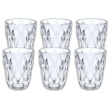 Imagem de Conjunto 6 Copos De Vidro Diamond 270ml - Sofisticação e Elegância - W