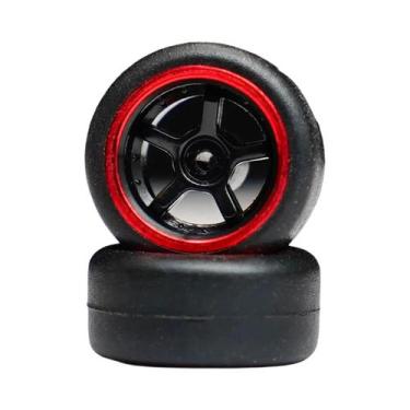 Imagem de Rodas Pretas E Vermelhas Com Aro 164 Para Carro Modelo Diecast, Com Pn