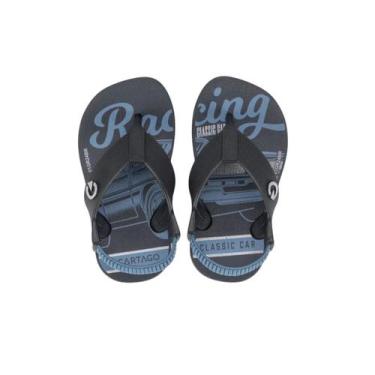 Imagem de Chinelo Cartago Infantil Atlanta Azul Conforto e Estilo -, Cinza, Pret