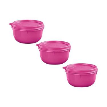 Imagem de Kit 3 Potes Tupperware Tigelinha Rosa 250ml