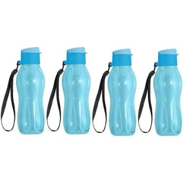 Imagem de Kit 4 Garrafas de Água Tupperware Eco Tupper Azul Claro 310ml
