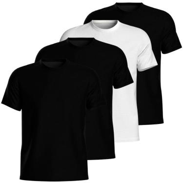 Imagem de Kit 4 Camisetas Masculina 100% Algodão Lisa Básica Verão-Masculino