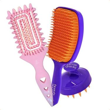 Imagem de Kit Escovas Fitagem Raquete e Massageador Beauty Secret